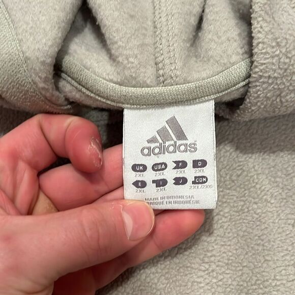 Y2K sleeve hit adidas Sherpa‎ oversized hoodie - Picture 3 of 5